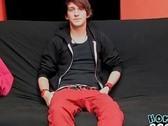 Cute emo twink masturbates solo on cam