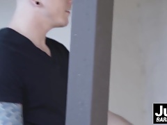 Four dudes get the sweet release of steamy bareback action