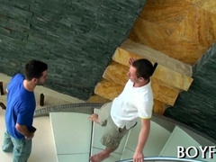 Hot Gay Machos take turns on a hot oral job