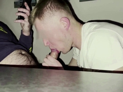 Deep-throated CEO's ginormous trouser snake right at the conversation. ASMR