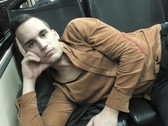 Guy Showing Balls In Bus