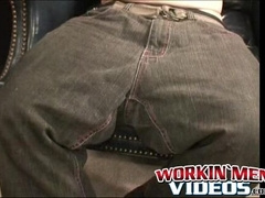 Mature stud pulls on his throbbing shaft while laying down