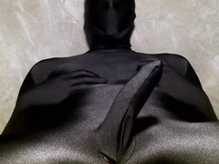 Cumming in Zentai Penis Sheath