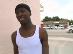 Amateur black guy sucks white dude cock in reality outdoor sex