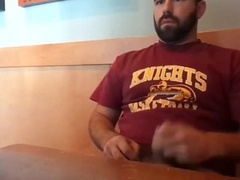 Bearded Bro Public Jerk Off in A Coffee Shop 13