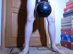 Super-Hot Fag Is Dancing With Kettlebell