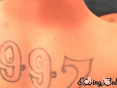 Big balls jock teen cums after an intense wet blowjob