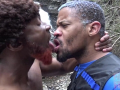 Black Panther Screws and Breeds Taut Black Fuck hole Outdoors