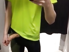 big young dick cum in front of mirror