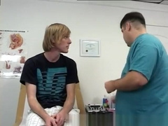 Doctor wanking blonde dick