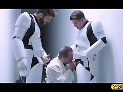 Hector leads the troopers banging Luke in the ass
