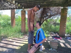Making out in the middle of a São Paulo park.