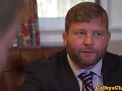 Muscular straight mature assfucking in office