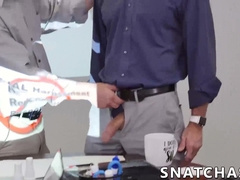 Sexy hunks with big dicks get it on at the office after work