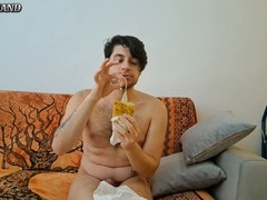 Gay intense orgasm, food, peaceful