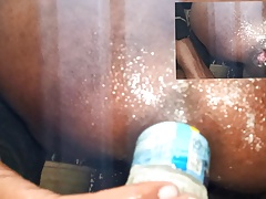 Water Bottle in My Ass  Anal sex homemade Black ass fucked  BBC ass hole