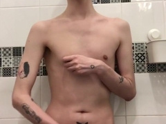 barely legal yr elder cherry milks off in the shower and gets a saucy climax
