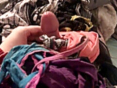 Teasing my beef whistle with Brittanys muddy undies (all are dirty)