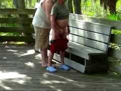 Chubby fucks silver daddy outside 4