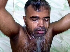 Indian boys and Latino twink having fun in the bear shower