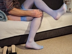 Crossdresser legs, crossdresser pantyhose, faggot