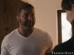 Colby Jensens thick cock destroys trans Natalie Mars tightest hole