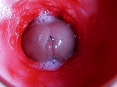 A thick pecker inwards a moist crevasse gushes liquid and will shortly pack with milk