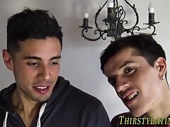 Latin teenager takes cum facial