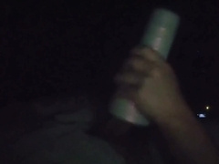 Fellow with his Mia Malkova Fleshlight.