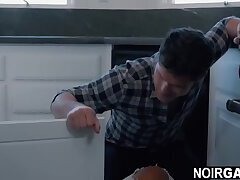 Black plumbers fixing white guy's clogged pipe