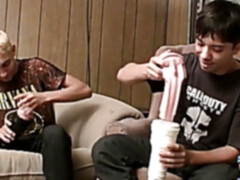 Fuck buddies use toys to massage their weiners