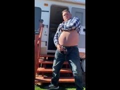 Insatiable Round Man Spunks in the Campground