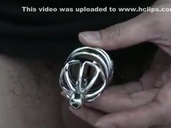 Wearing urethral chastity and urinate two