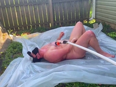Sweet Bootie Fellow Gets Greasy with Pool Nut Sack in his Culo Outdoors
