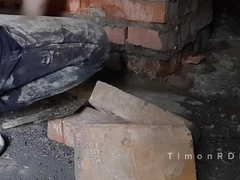 A builder determined to drain excess man gravy while smoking