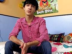 Cute twink pulls his massive cock out to jerk off