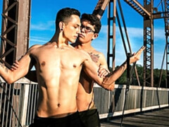 Latin boys Mateo Vice & Clark Davis fuck outdoors