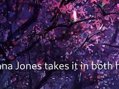 Banana Jones blows an eggplant and takes it in both holes