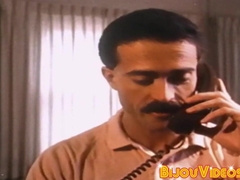 Mustache stud drills lovers tight raw hole with passion