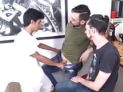 Latin boy fucked by two daddies