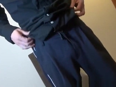 Gay Japanese student interviewed before cumshot solo