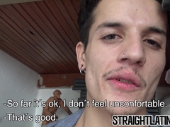 Straight guy with piercing has first time gay sex