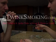 Hardcore smokers Jake Parker and Dustin Fitch shoot loads on each others faces while