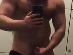 Muscle DJPJM Jerks off at the looker room.