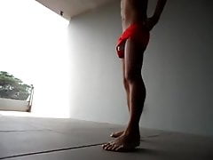 Runner bustin a nut under a bridge