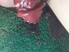 Scalding super-steamy paraffin wax run in rivulets