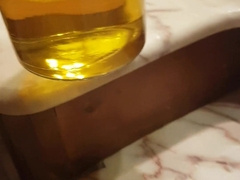 Urinating in a jar to flash off all my golden yellow liquid (because one of you asked me to)