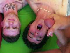 Two amateur twinks fucked by a hung stranger