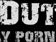 Sergeant Mick Marlo breeds recruit Brandon Evans with his hefty spear