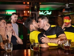 Brunettes Daniel Montoya and Alejo Ospina fuck after the match